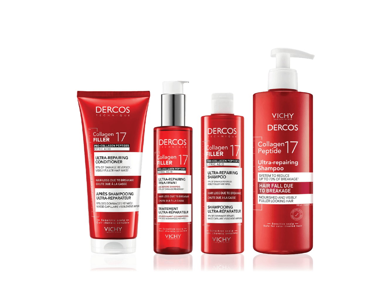 Vichy Dercos Collagen Filler 17 срещу COSRX Peptide 132: две пептидни технологии, две различни цели