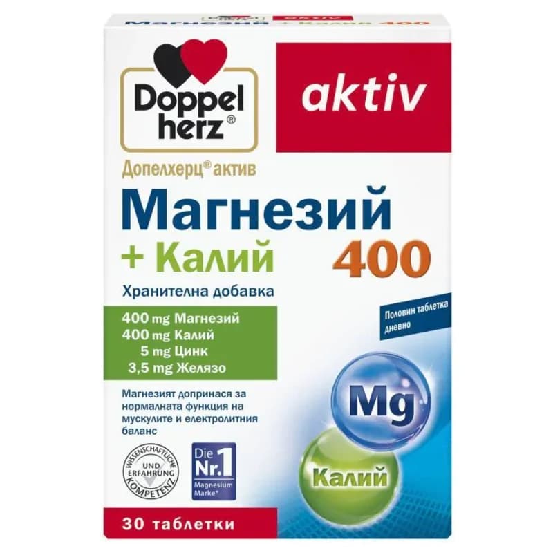ДОПЕЛХЕРЦ АКТИВ МАГНЕЗИЙ + КАЛИЙ ТБ Х 30БР