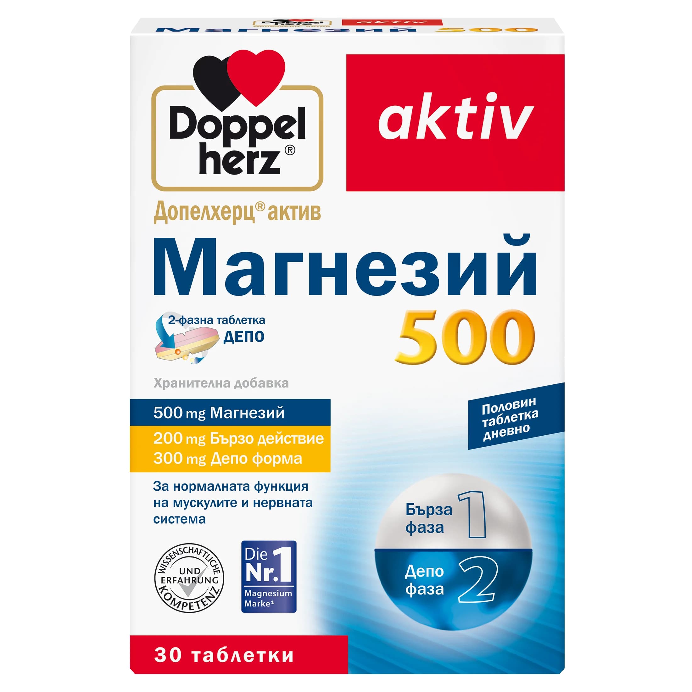ДОПЕЛХЕРЦ АКТИВ МАГНЕЗИЙ 500 ТБ Х 30БР